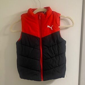Puma Red and Black Puffer Vest